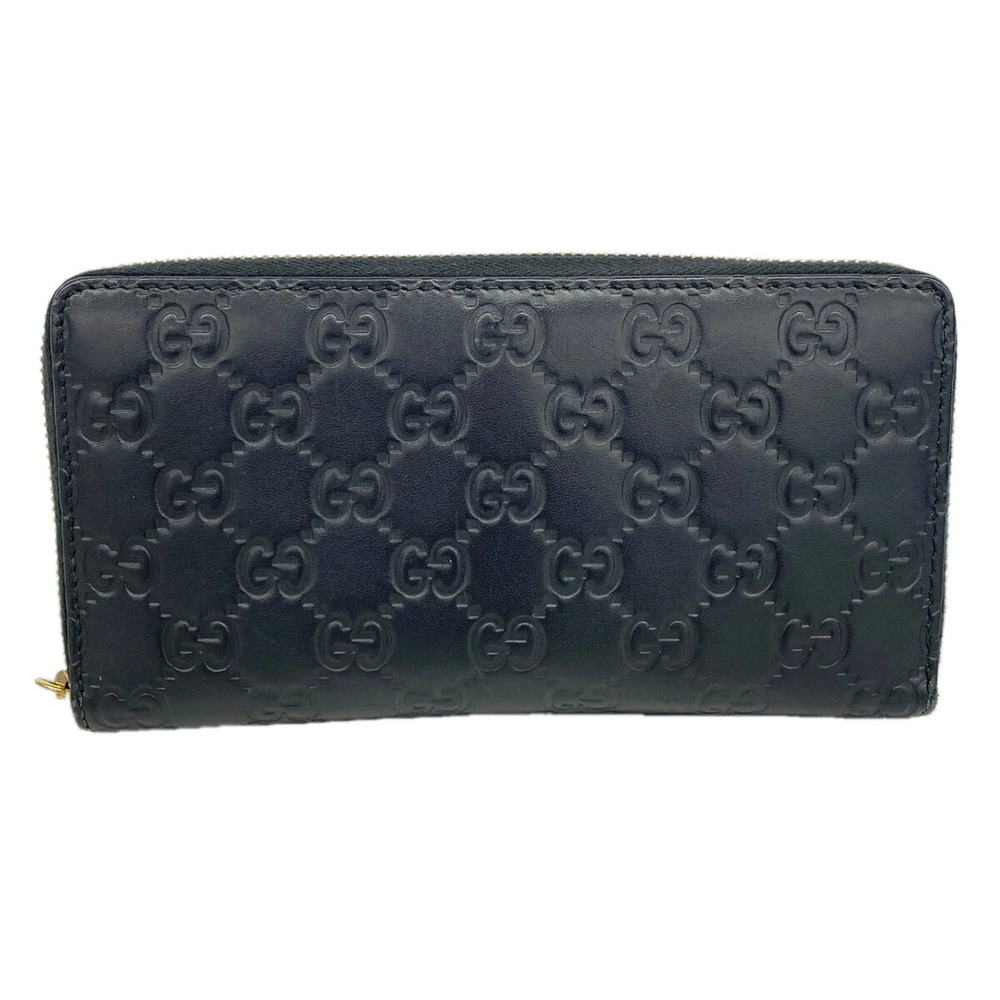 Gucci long wallet, Guccissima pattern, 409342, leather, black, women's.
